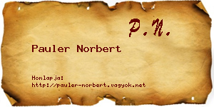 Pauler Norbert névjegykártya