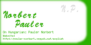 norbert pauler business card